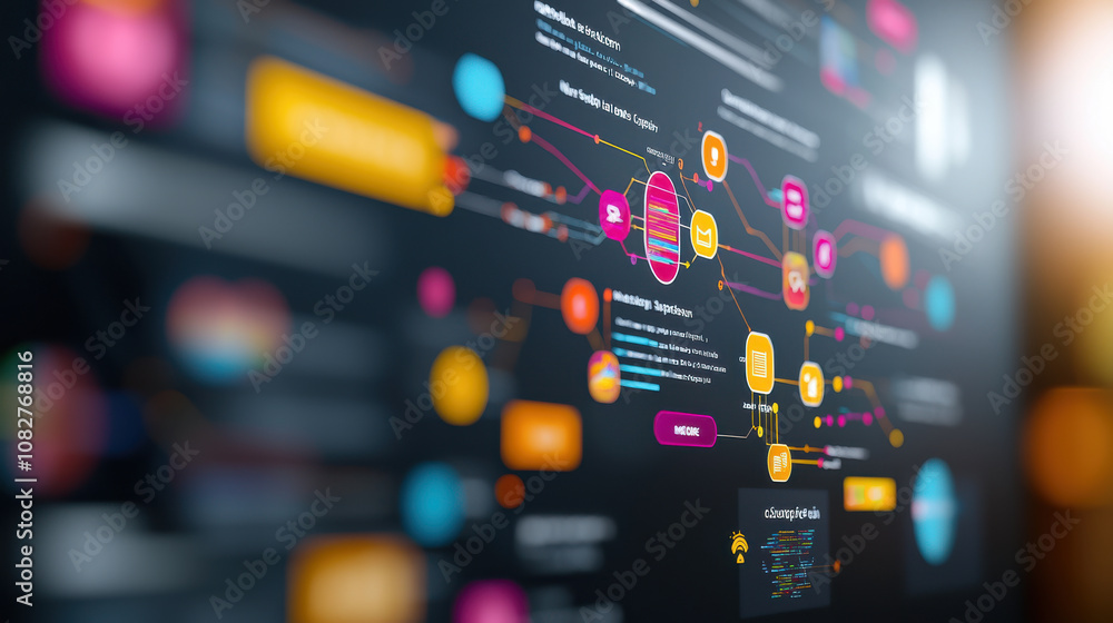 vibrant data dashboard design showcasing interconnected data points and analytics in clean, modern interface, emphasizing clarity and efficiency vibrant data dashboard design showcasing interconnected data points and analytics in clean, modern interface, emphasizing clarity and efficiency
