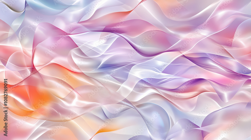 Abstract background with clear glass ribbons. shiny, pastel colors. Ephemeral. Illustration Abstract background with clear glass ribbons. shiny, pastel colors. Ephemeral. Illustration