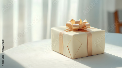 gift box on wooden table