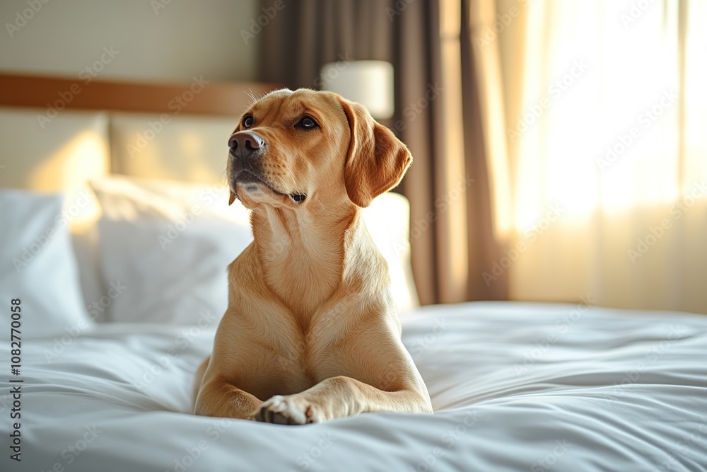 Golden Retriever on a Bed Golden Retriever on a Bed