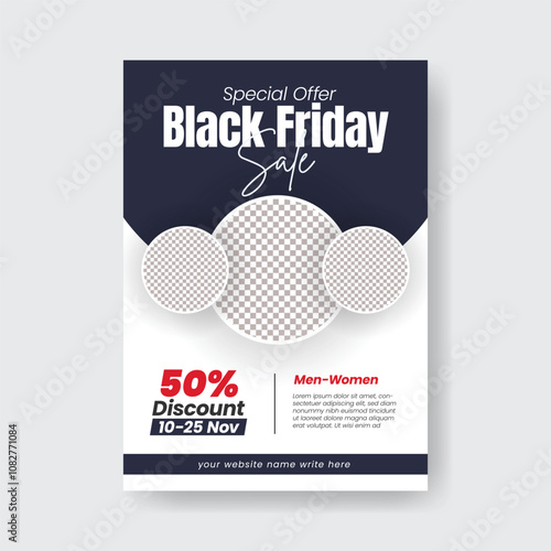 A4 size vertical poster or flyer for Black Friday fashion sale leaflet or brochure cover template design,
ecommerce Products Sale discount offer print flyer or poster for grocery sale leaflet template