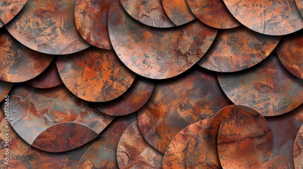 Rusty, textured surface with overlapping circular patterns Rusty, textured surface with overlapping circular patterns