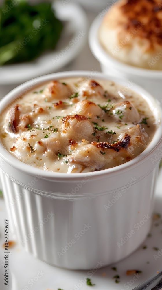 Food, Salty Dish, Clam Chowder, on White Background, Photo Realistic, Wallpaper, Cover and Screen for Smartphone, PC, Laptop, 9:16 and 16:9 Format Food, Salty Dish, Clam Chowder, on White Background, Photo Realistic, Wallpaper, Cover and Screen for Smartphone, PC, Laptop, 9:16 and 16:9 Format