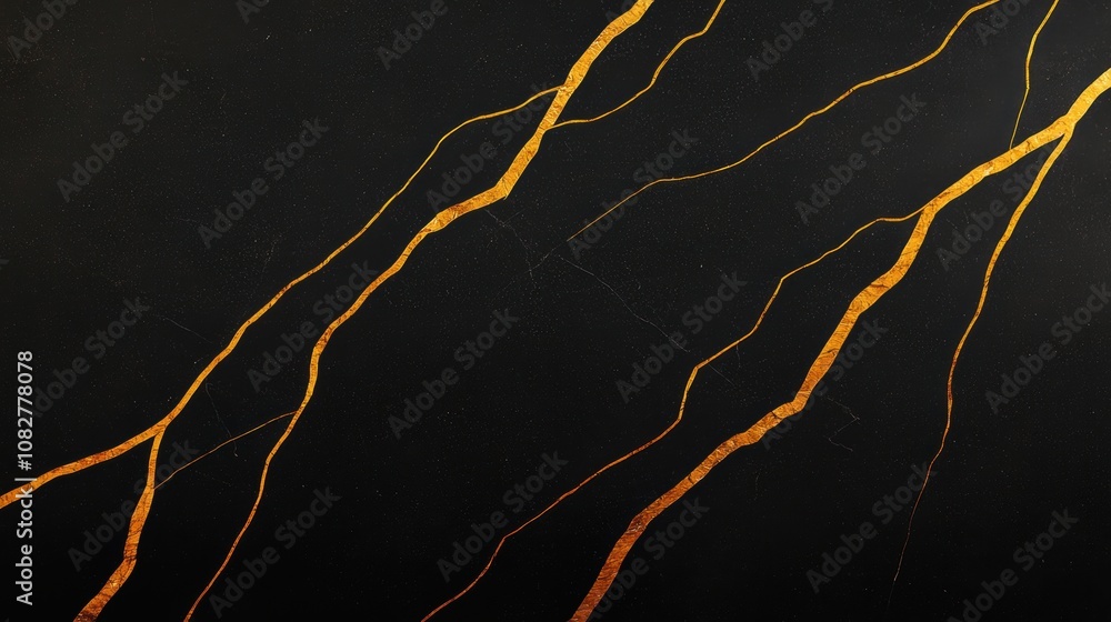 Golden veins weaving through deep charcoal marble, glowing under warm light Golden veins weaving through deep charcoal marble, glowing under warm light