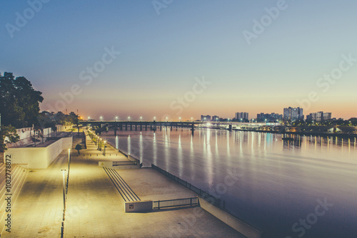 Canvas Print Ahmedabad Waterfront - Photos of River Sabarmati at dawn and sunrise