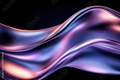 Soft lavender and peach fluid waves creating a calming and ethereal atmosphere