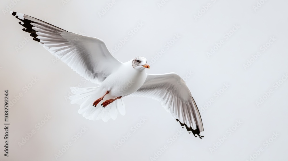 Seagull in Flight Against a Soft Background Seagull in Flight Against a Soft Background