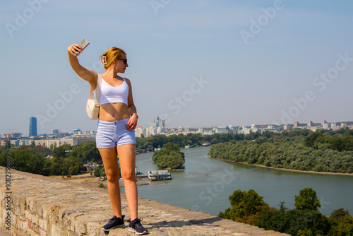 Young woman in the fortress of Belgrade