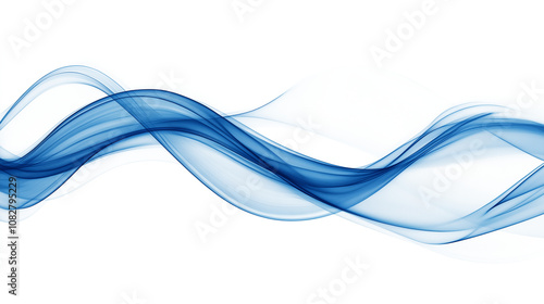 blue smoke or fog group, abstract line isolated on a transparent or white background