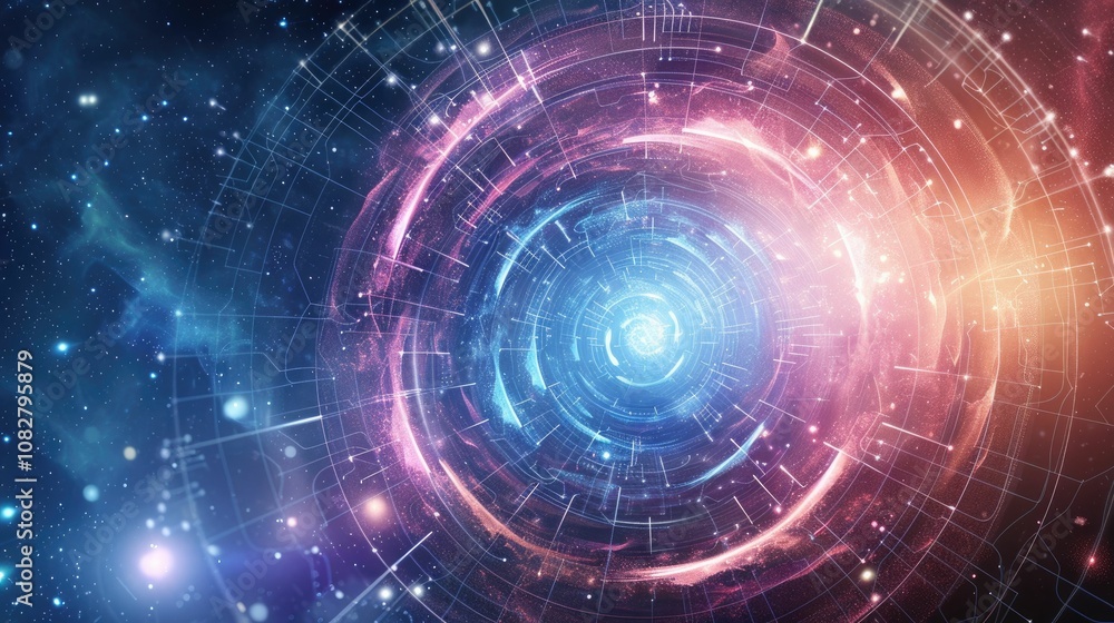 Technological grid merging into a cosmic background Technological grid merging into a cosmic background