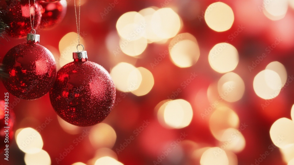 A red Christmas background with little ornaments', AI Generative A red Christmas background with little ornaments', AI Generative
