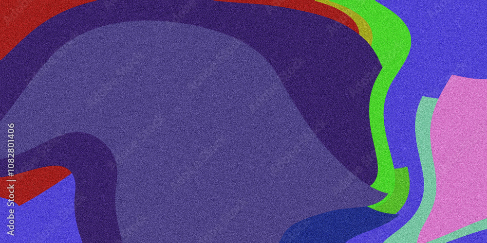 Obraz premium Futuristic Poster Design Featuring a Vibrant Gradient Background with Smooth Fluid Shapes and Grainy Texture – A Modern Visual Experience with Colorful Noise Effects