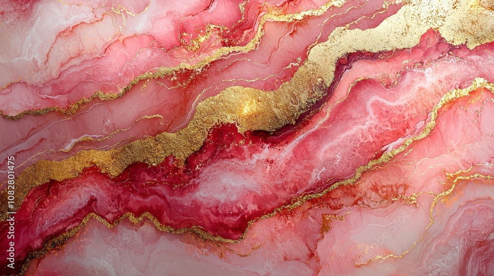 A vibrant abstract design featuring pink and gold swirls, perfect for backgrounds or decor. A vibrant abstract design featuring pink and gold swirls, perfect for backgrounds or decor.