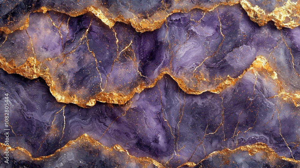 A vibrant abstract design featuring purple and gold textures resembling agate stone. A vibrant abstract design featuring purple and gold textures resembling agate stone.
