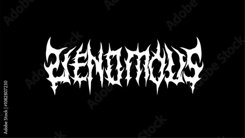 Venomous typography intense lettering metal font style for t-shirt print apparel, sticker, poster, logo