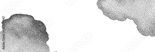 Set of  a black dots with a sandy texture. An abstract, grainy background featuring a noisy gradient pattern.