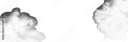 Set of  a black dots with a sandy texture. An abstract, grainy background featuring a noisy gradient pattern.