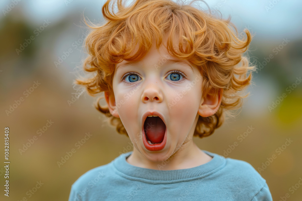 A little boy with his mouth open and his mouth wide open A little boy with his mouth open and his mouth wide open