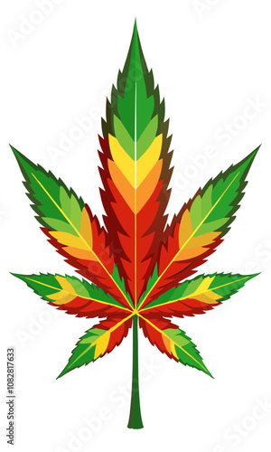 cannabis leaf vector illustration, cannabis leaf isolated on white, marijuana leaf vector, ganja illustration