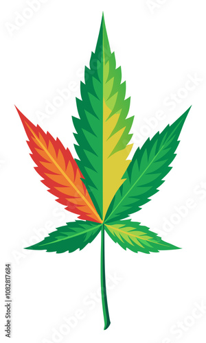 cannabis leaf isolated on white, marijuana leaf vector