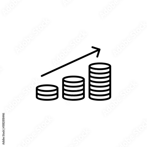 Revenue thin line vector icon.