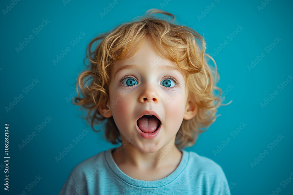 A little boy with a surprised look on his face A little boy with a surprised look on his face