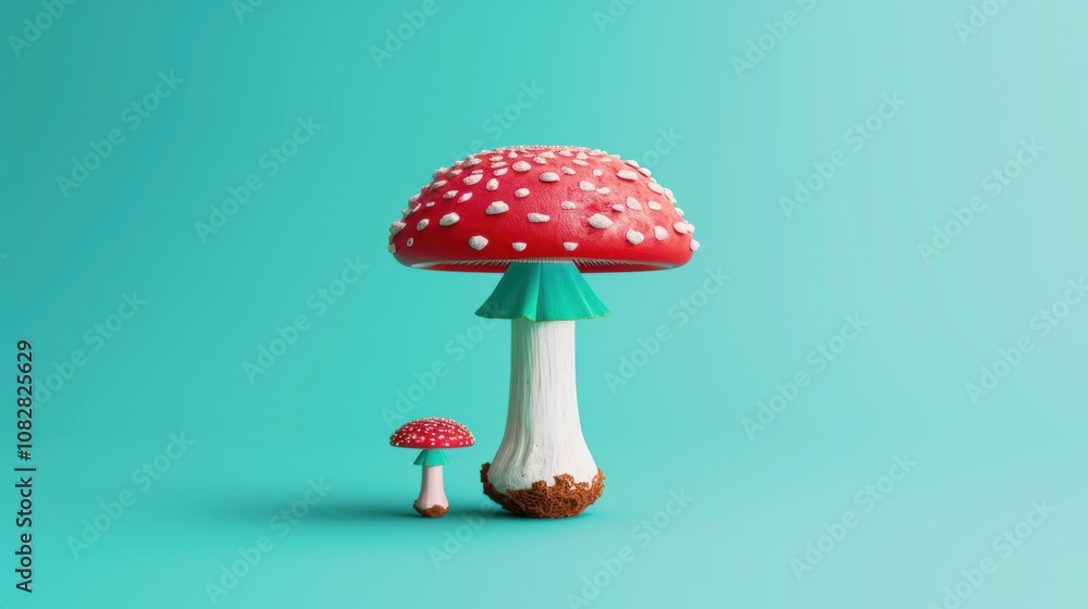 Mushroom depicted on a plain background, beautiful fungi macro. Background peaceful, mushroom vivid. Mushroom depicted on a plain background, beautiful fungi macro. Background peaceful, mushroom vivid.