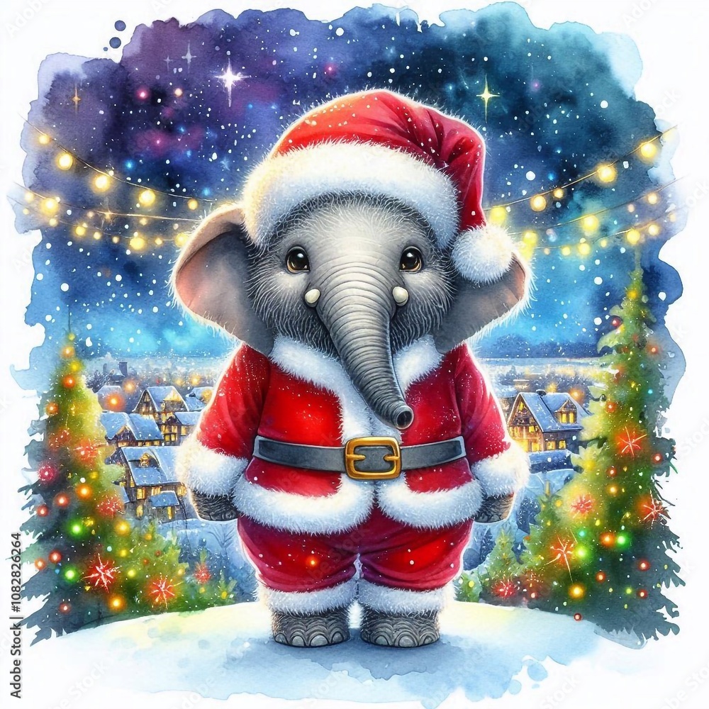 kleiner Elefant als Weihnachtsmann kleiner Elefant als Weihnachtsmann
