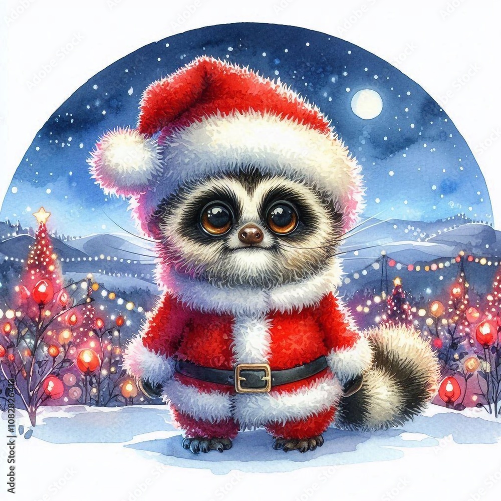 niedliches Loris als Weihnachtsmann niedliches Loris als Weihnachtsmann