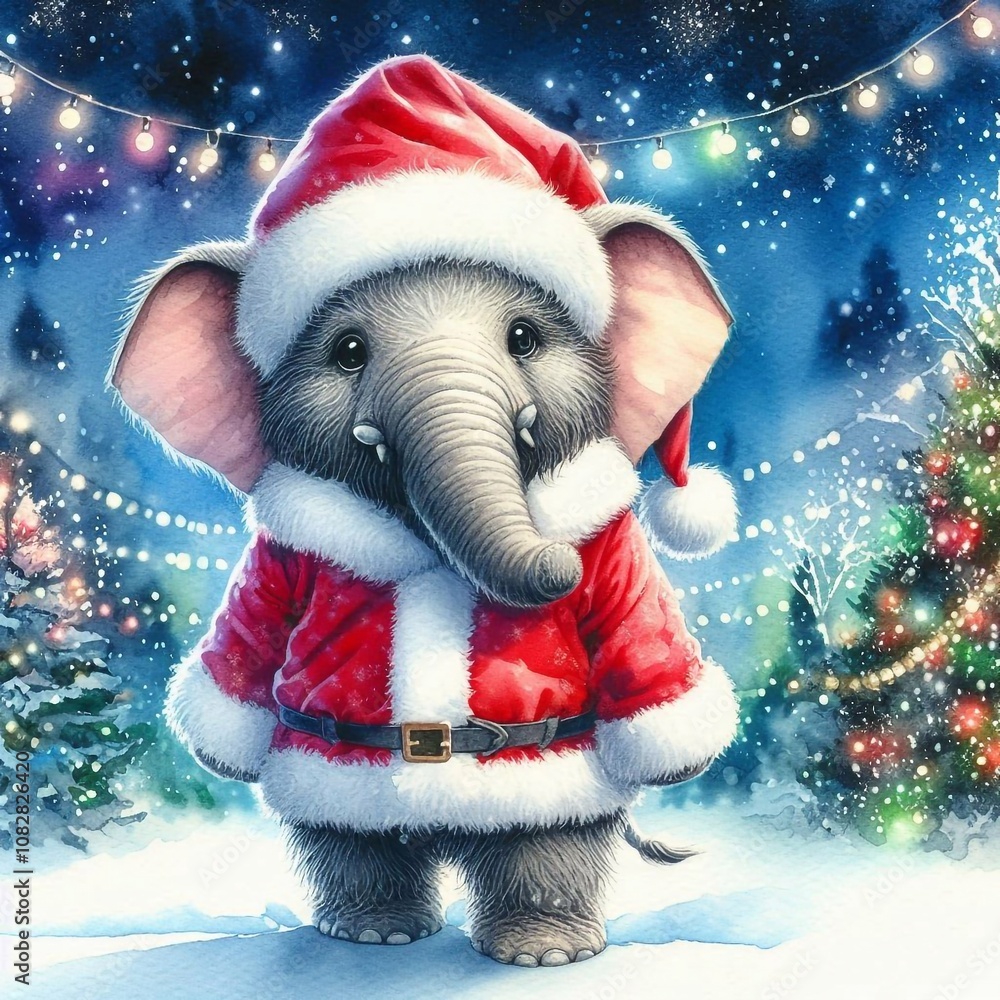Elefant als Weihnachtsmann Elefant als Weihnachtsmann