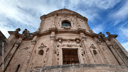 Facade of the Church of Sant'Agostino in Massafra, Taranto, Puglia, Italy