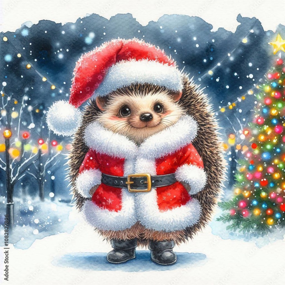 Kleiner Igel als Weihnachtsmann Kleiner Igel als Weihnachtsmann