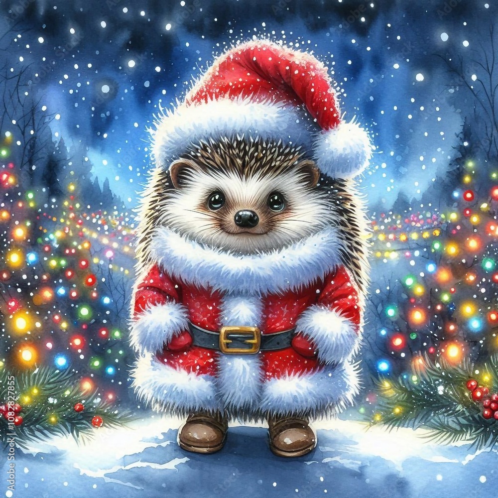 Kleiner Igel als Weihnachtsmann Kleiner Igel als Weihnachtsmann