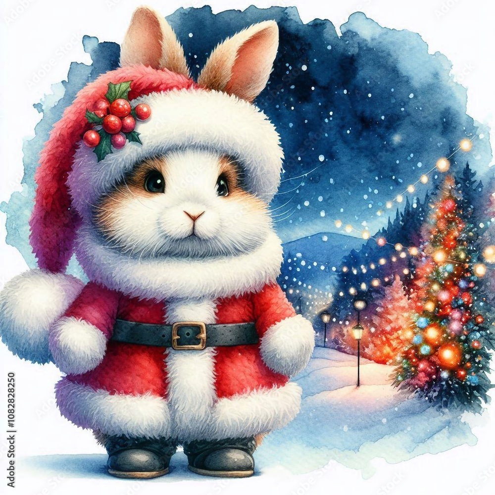 kleines Häschen als Weihnachtsmann kleines Häschen als Weihnachtsmann