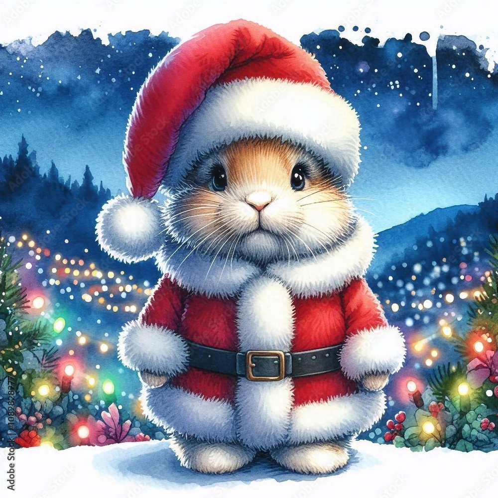kleines Häschen als Weihnachtsmann kleines Häschen als Weihnachtsmann