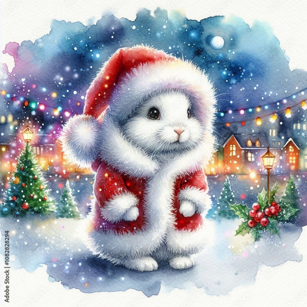 kleines Häschen als Weihnachtsmann kleines Häschen als Weihnachtsmann