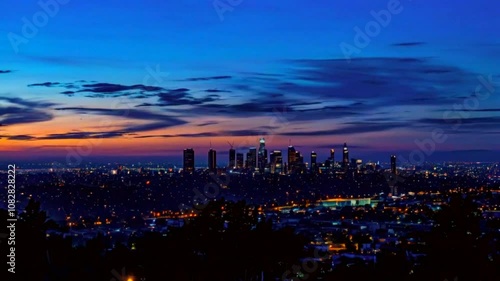 Wallpaper Mural sunset over the city of barcelona, spain Torontodigital.ca