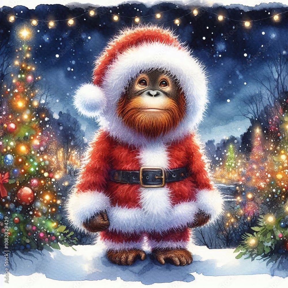 Orang Utan als Weihnachtsmann Orang Utan als Weihnachtsmann