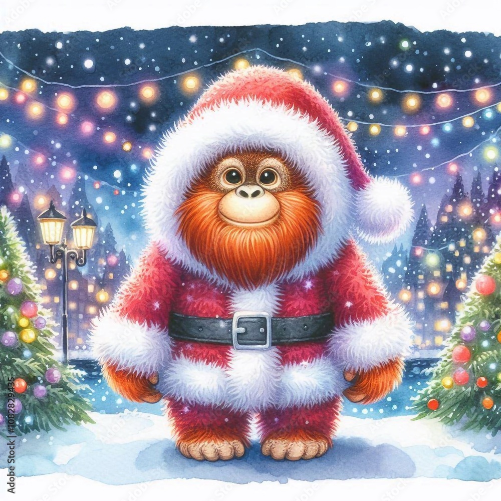 Orang Utan als Weihnachtsmann Orang Utan als Weihnachtsmann