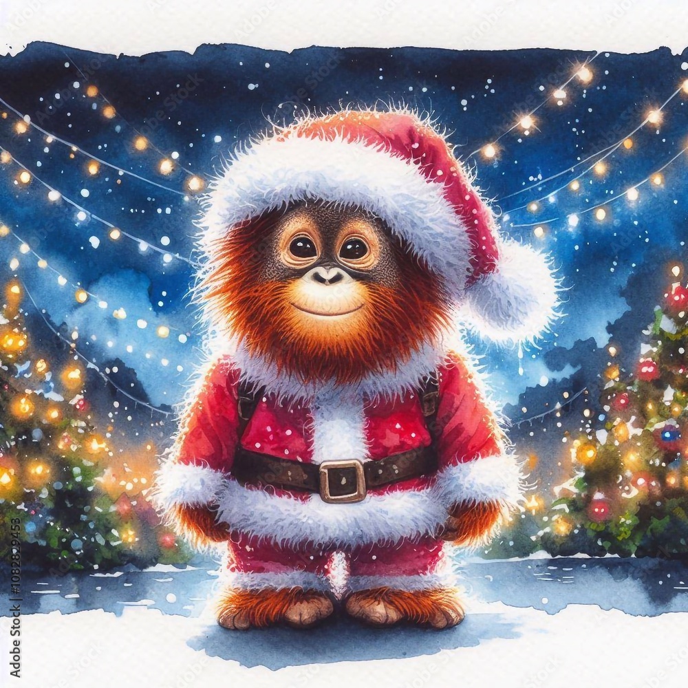 Orang Utan als Weihnachtsmann Orang Utan als Weihnachtsmann