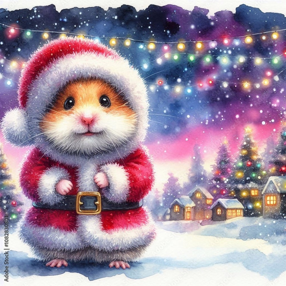 niedlicher Hamster als Weihnachtsmann niedlicher Hamster als Weihnachtsmann