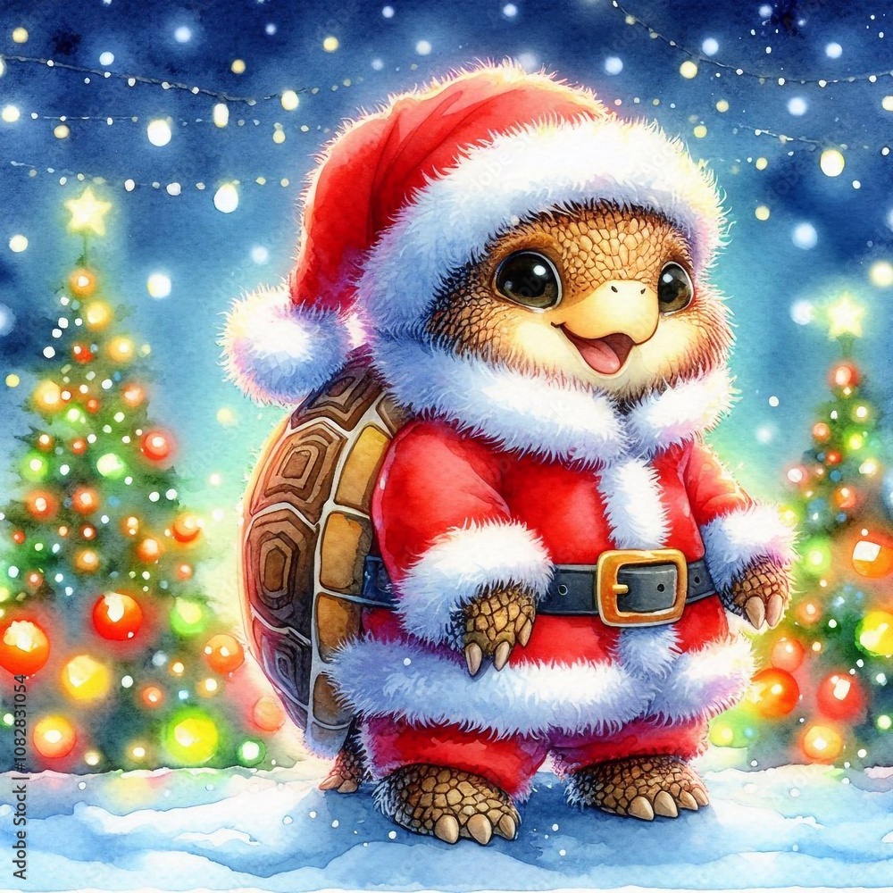 kleine Schildkröte als Weihnachtsmann kleine Schildkröte als Weihnachtsmann