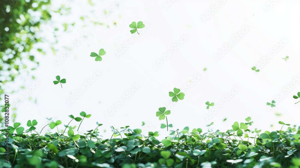 Shamrocks on White Background with Airy Feel Shamrocks on White Background with Airy Feel
