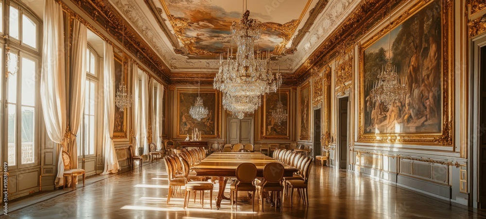 Fototapeta premium Golden Hall Interior