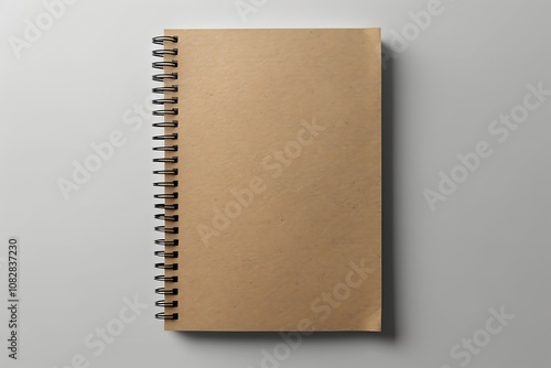 Blank brown notebook isolated on white background