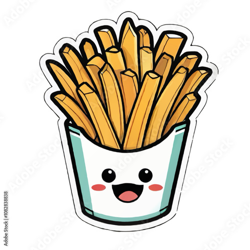 french fries cartoon vector