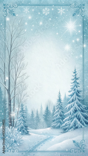 Beautiful winter letter background card photo