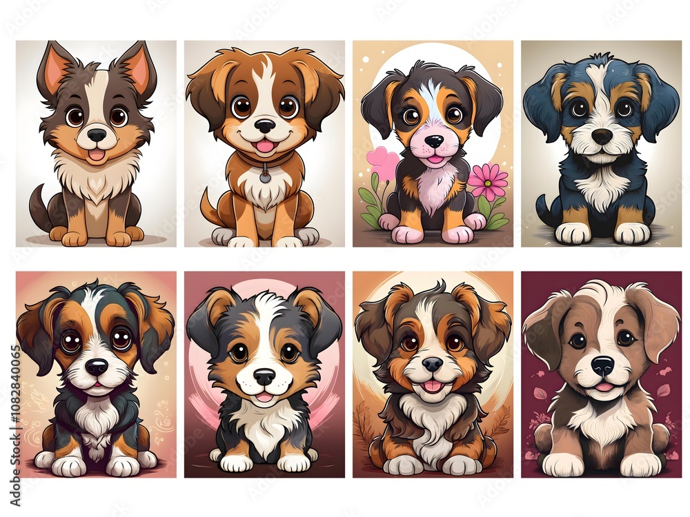 Obraz premium Baby dog drawing, perfect for a cute and funny pet theme