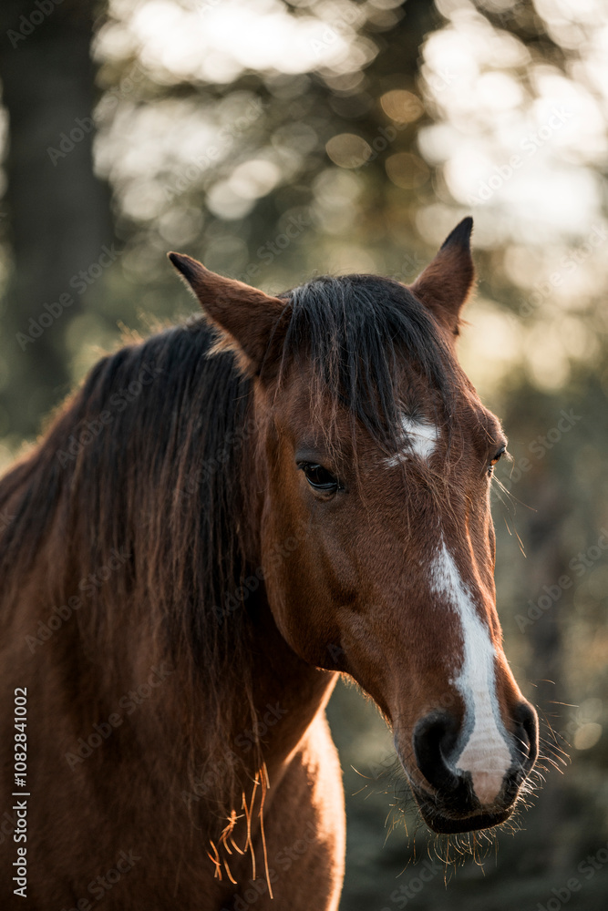 Fototapeta premium portrait of a horse equine paddock paradise animal