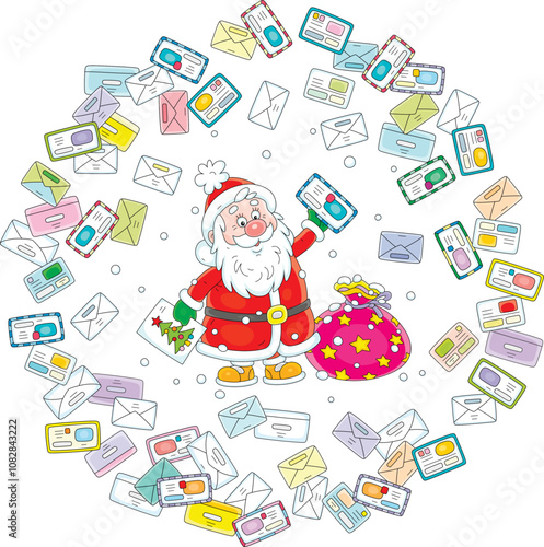 Santa Claus surrounded by f...